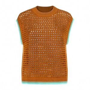 NEW SUNSHINE TIENDA coastal kennedy sweater vest in brown